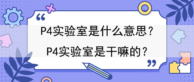 P4实验室是什么意思?是干嘛的